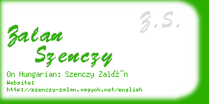 zalan szenczy business card